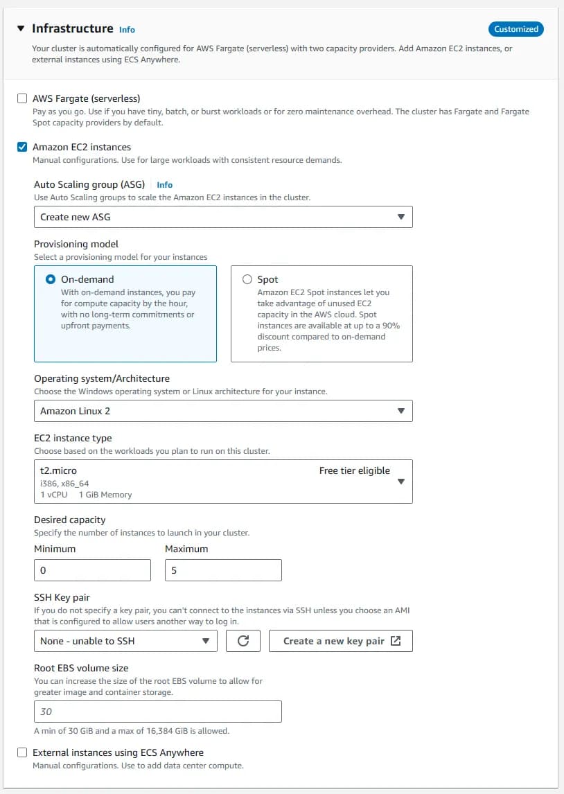 ECS create page 1