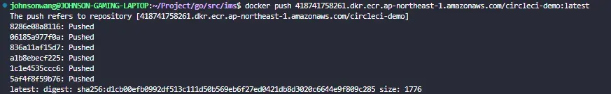 Docker push to ECR command